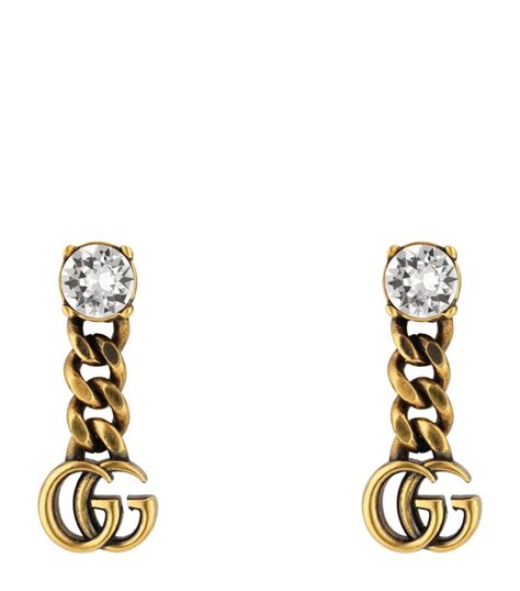 crystal double g earrings gucci|Gucci earrings interlocking g.